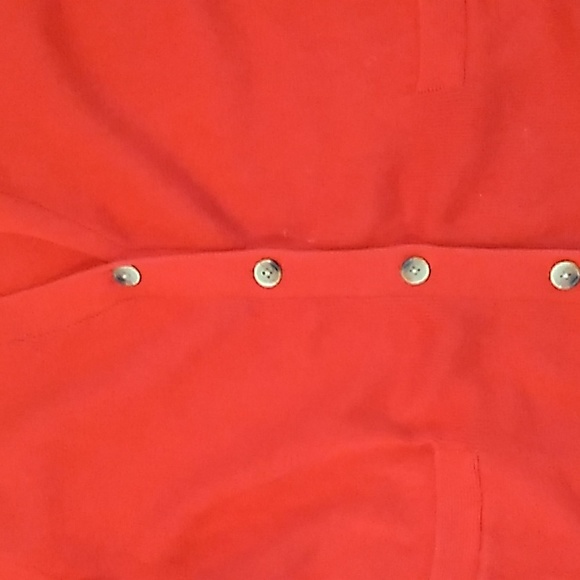 Essential Elements Women's Medium Cotton Button Front Wool Vest Red - Picture 2 of 11